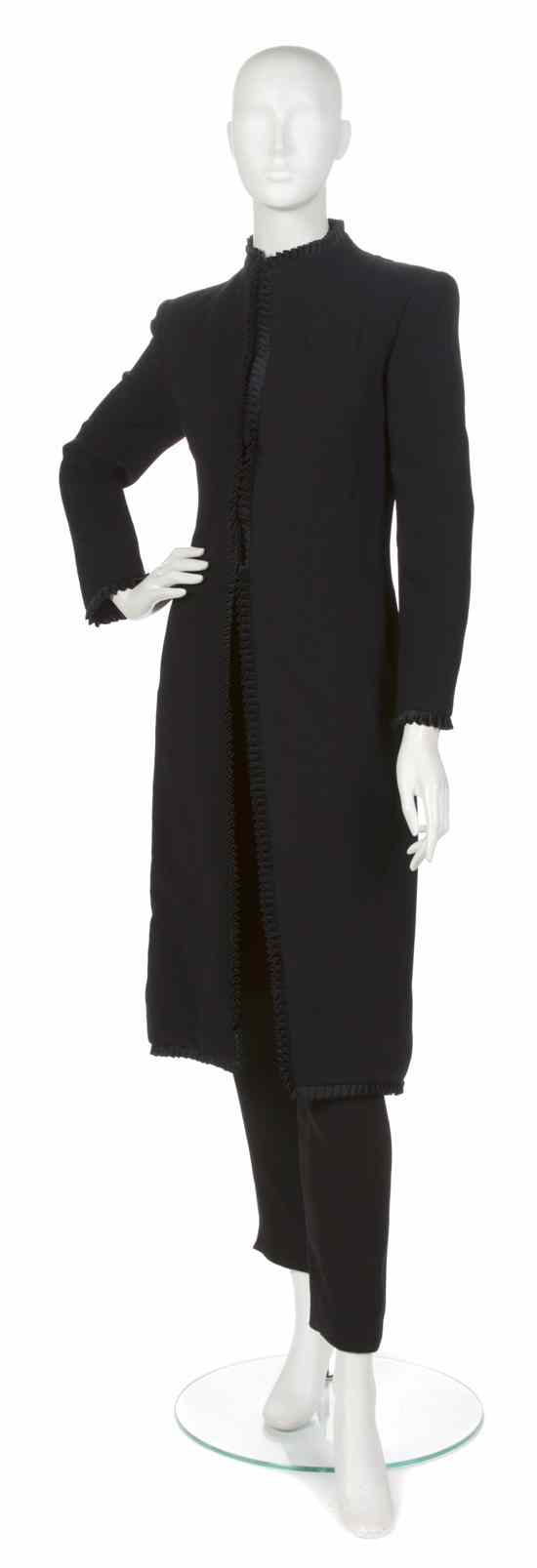 Appraisal: A Valentino Couture Black Crepe Pant Suit Labeled Valentino Couture