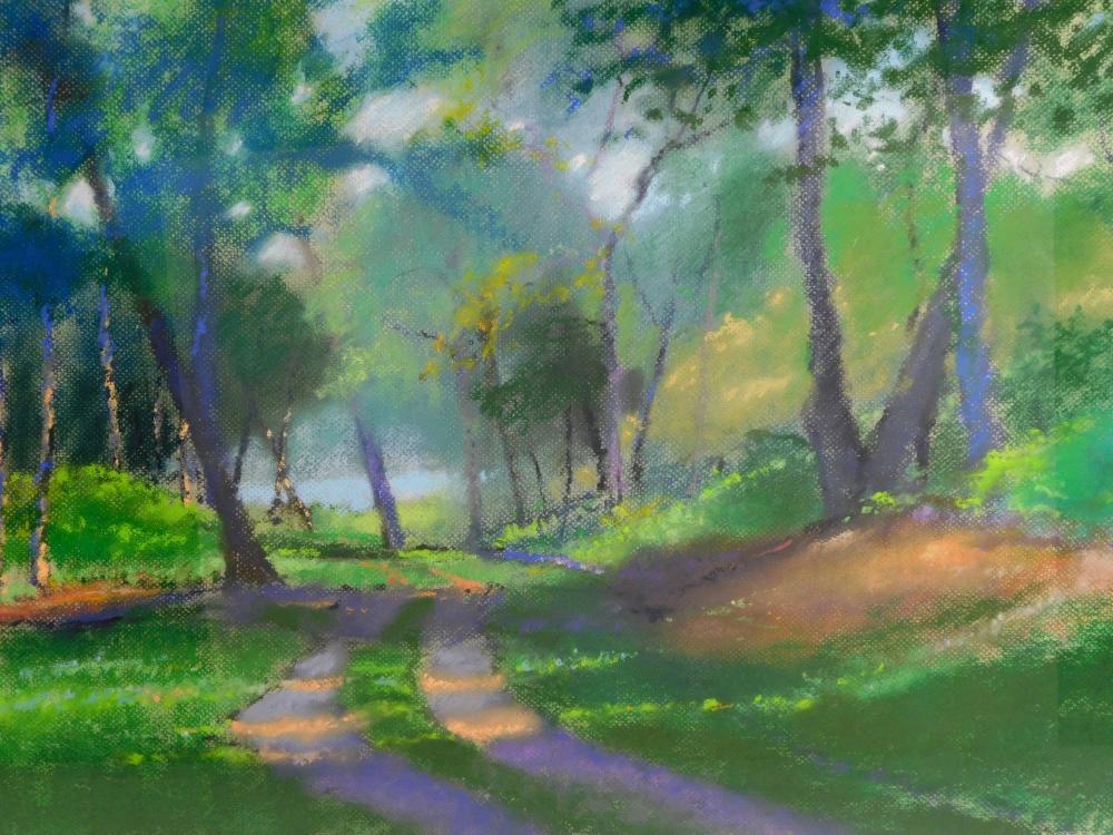 Appraisal: Larry D'Amico American th C Path Overlooking the Hudson pastel