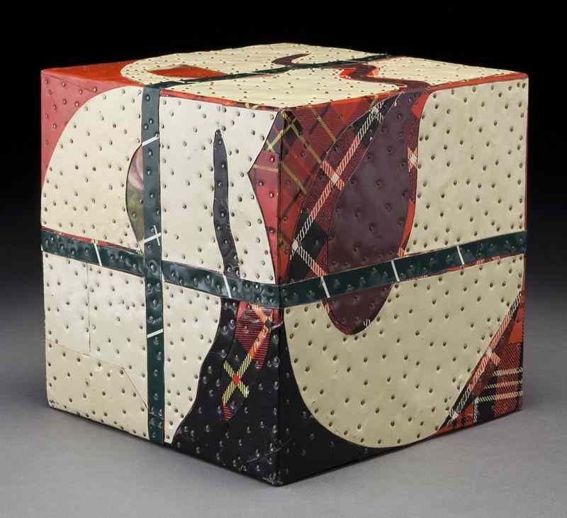 Appraisal: Tony Berlant ''Untitled Box'' found and fabricatedprinted tin collage on