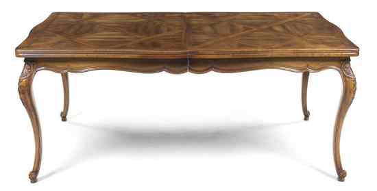 Appraisal: A French Provincial Style Parquetry Table Widdicomb having a shaped