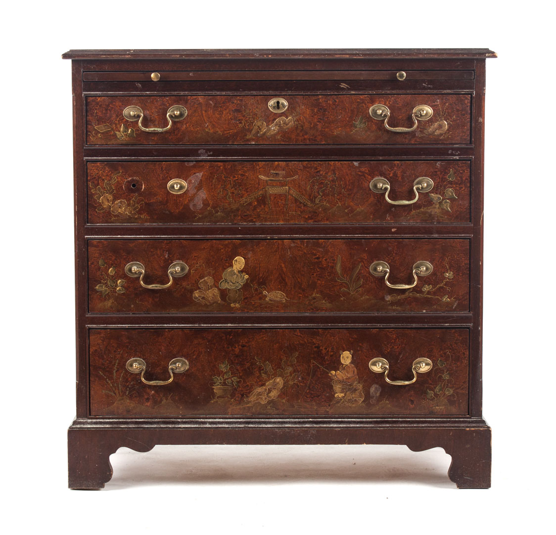 Appraisal: Chinese Chippendale style bachelor's chest th century four-drawer chest with