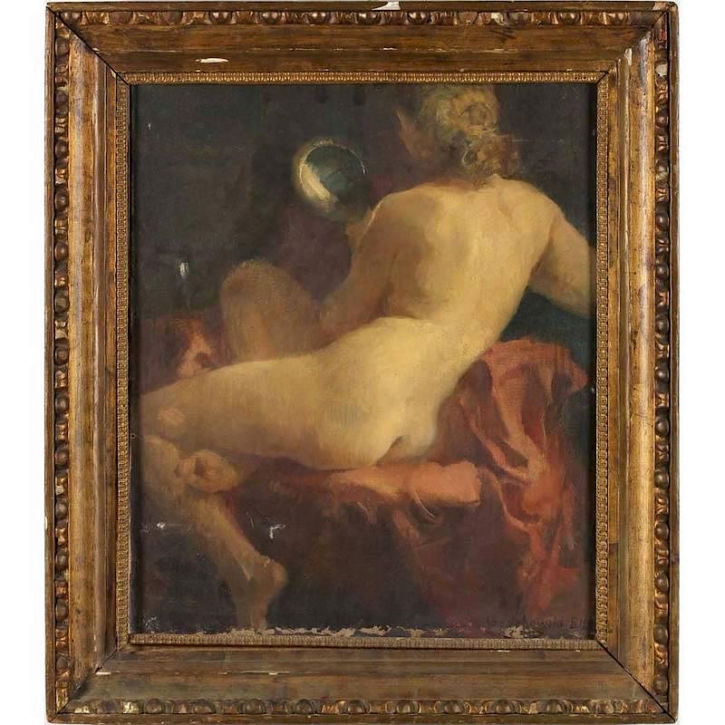 Appraisal: Jan Czedekowski Austrian - Female Nude oil on canvas signed