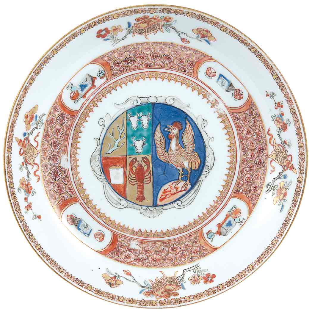 Appraisal: Chinese Export Armorial Porcelain Dish Circa - Centering the arms