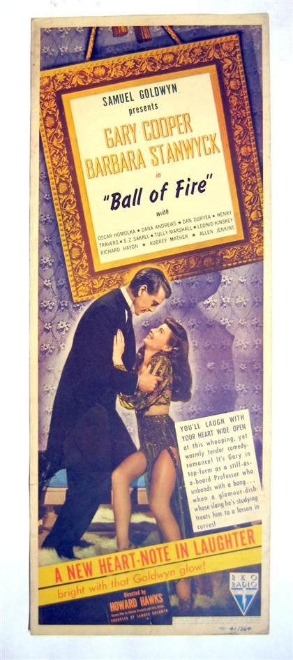 Appraisal: piece Movie Poster Ball of Fire RKO Color litho insert