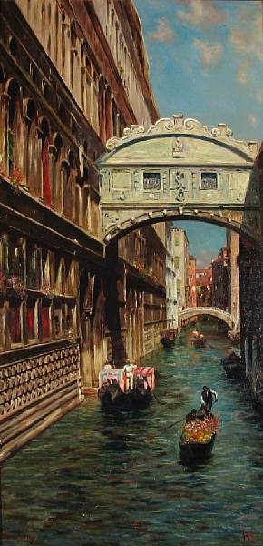 Appraisal: Bernardo Hay British born A view of a canal in