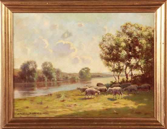 Appraisal: Hiram Peabody Flagg Massachusetts New York - RIVER SCENE WITH