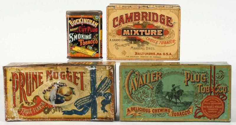 Appraisal: Lot of Tobacco Tins Description Includes Buckingham Sampler Prune Nugget