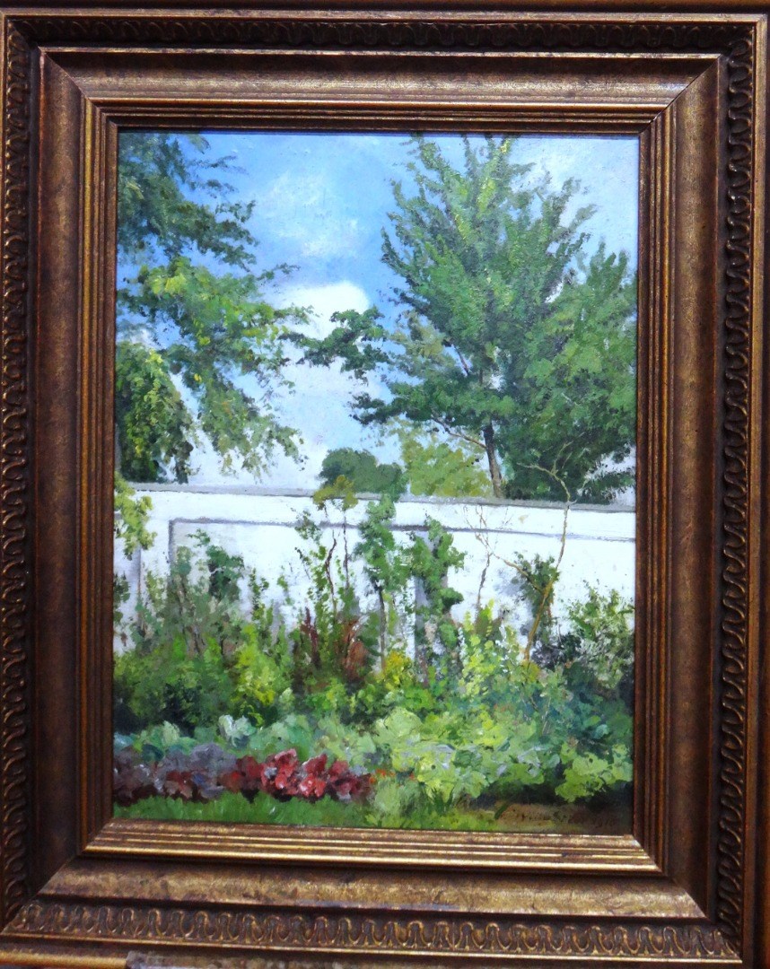 Appraisal: Philip Wilson Steer - Garden scene oil on card laid