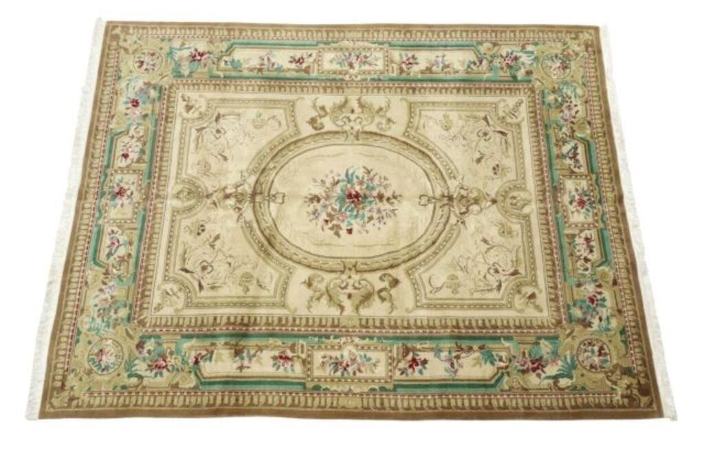 Appraisal: Hand-tied Aubusson rug Pakistan approx ' l ' w