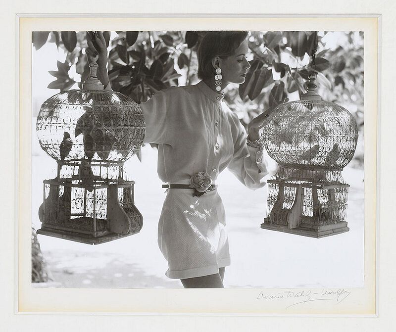 Appraisal: Louis Dahl-Wolfe New York - Natalie with Birdcages gelatin silver