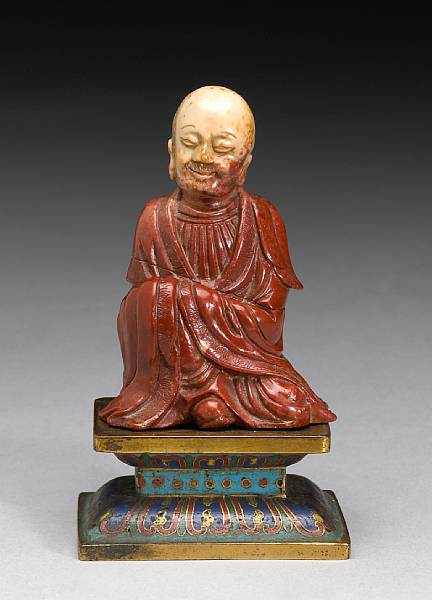 Appraisal: A small soapstone figure of a monk th Century Shown