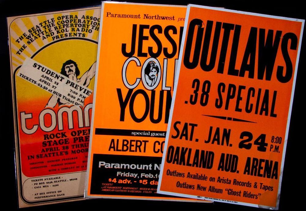 Appraisal: Three vintage posters Three vintage posters Jesse Colin Young Outlaws