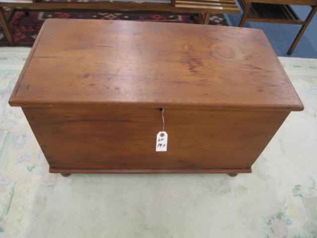 Appraisal: th Century Blanket Chest hinged top interior compartment dovetailed