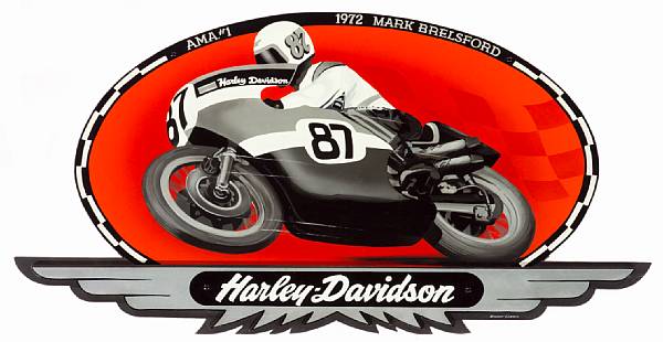 Appraisal: Harley Davidson' by Robert Carter signed oil enamel on overlaid