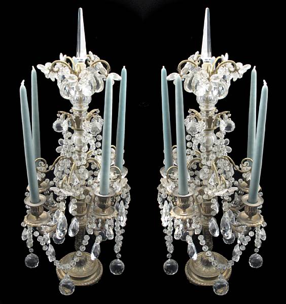 Appraisal: A pair of Louis XVI style gilt bronze and cut