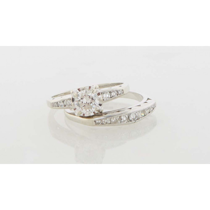 Appraisal: Lady's K White Gold Engagement Ring with a central carat