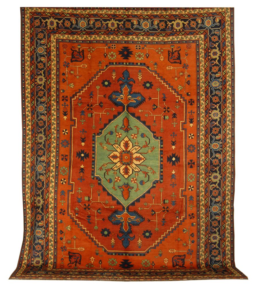 Appraisal: ORIENTAL RUG TRIBAL IN SERAPI DESIGN ' x ' Green