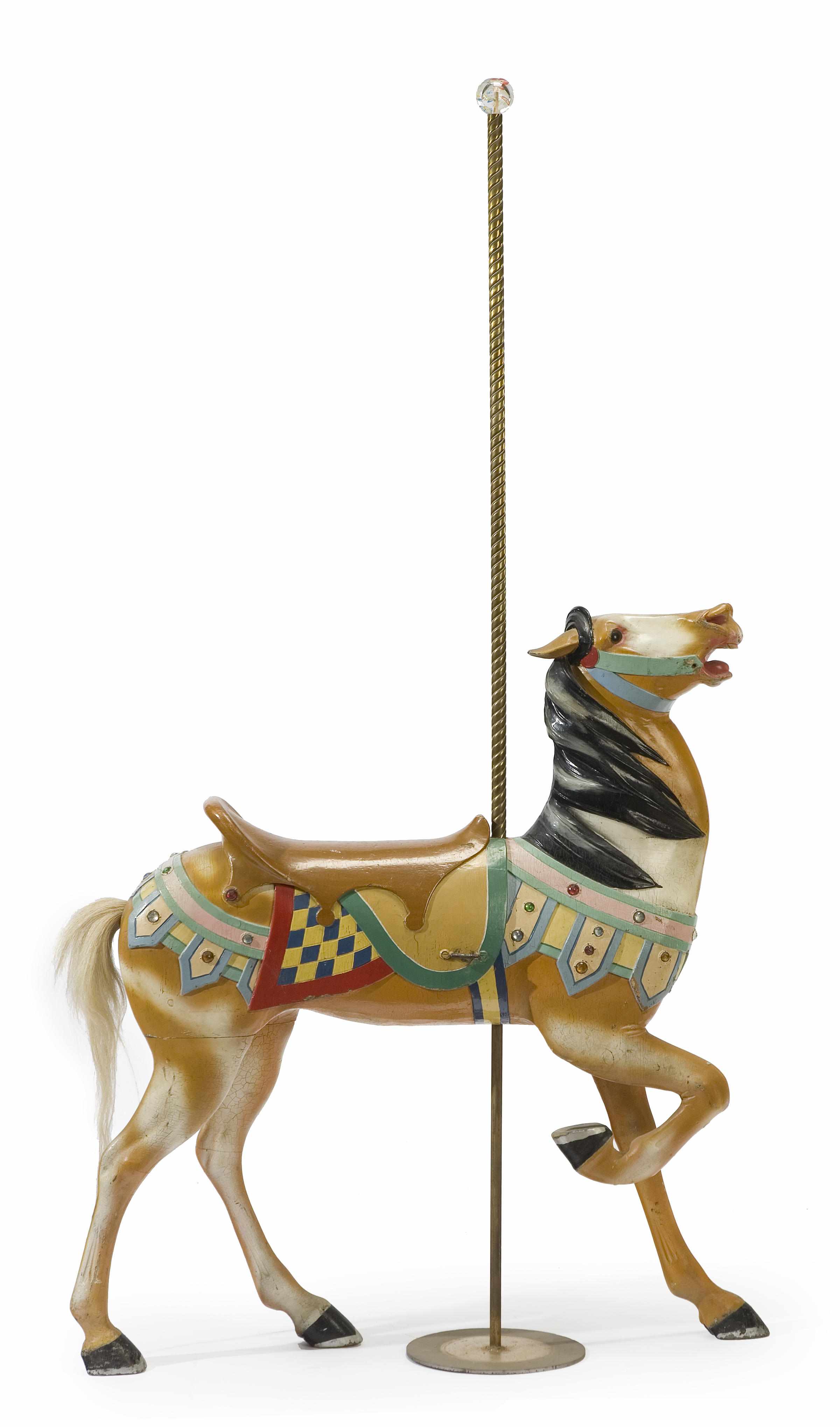 Appraisal: A carved and painted carousel horse Marcus Illions Brooklyn New