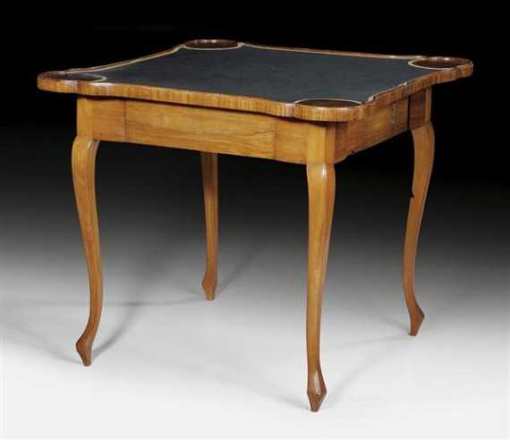 Appraisal: GAMES TABLE Louis XV by M FUNK Math us Funk