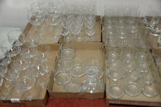 Appraisal: Six box lots of crystal stems and goblets Six box