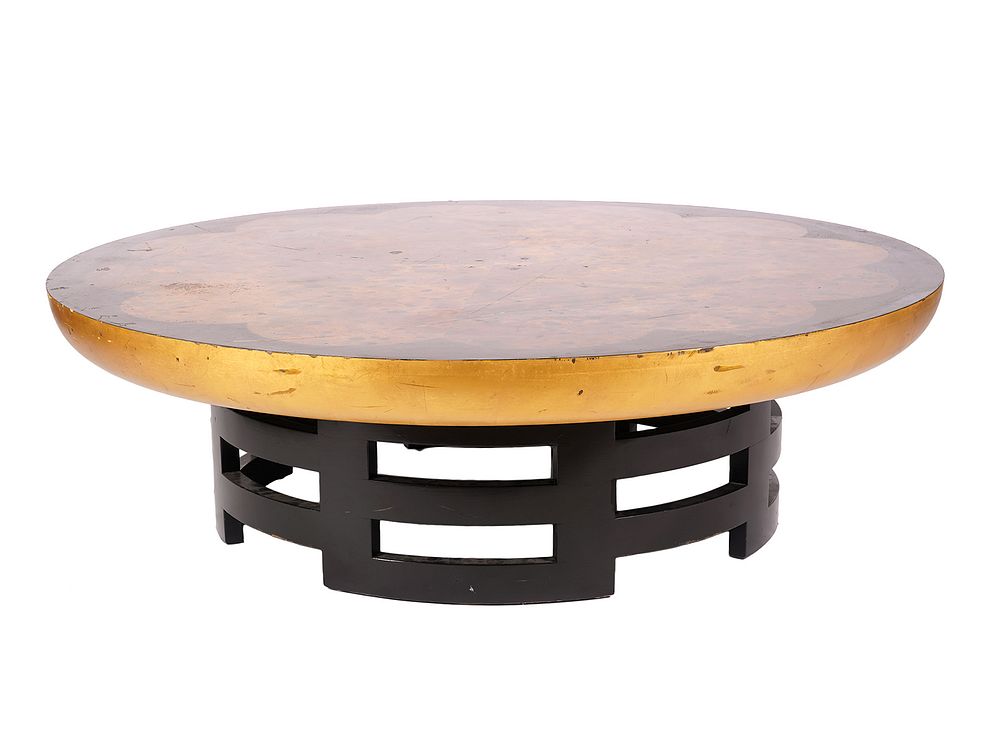 Appraisal: Theodore Muller for Kittinger Faux Tortoise Table Hollywood Regency style