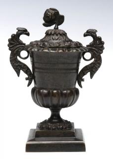 Appraisal: Of tapering urn form with lobe detail surmounted by a