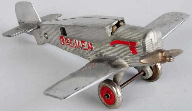 Appraisal: Rare Aluminum Hubley Breman Airplane Toy American Extremely scarce airplane