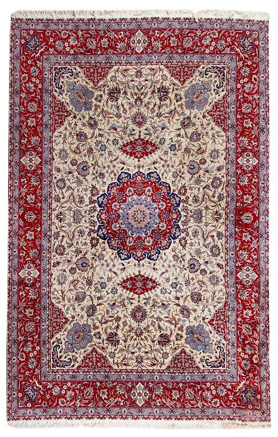 Appraisal: An Isfahan Wool Rug feet inches x feet inches An