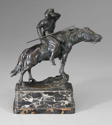 Appraisal: Russian School bronze Cossack on horseback marked Cradek in base