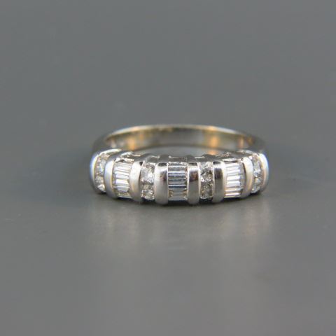 Appraisal: Diamond Band baguette round diamonds totaling carat high grade k