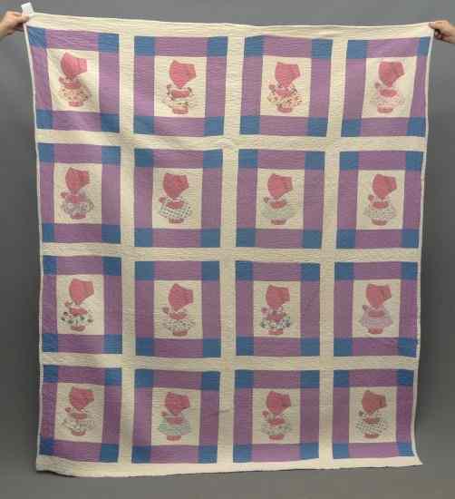 Appraisal: C 's Sunbonnet Sue quilt '' x '' Documented through