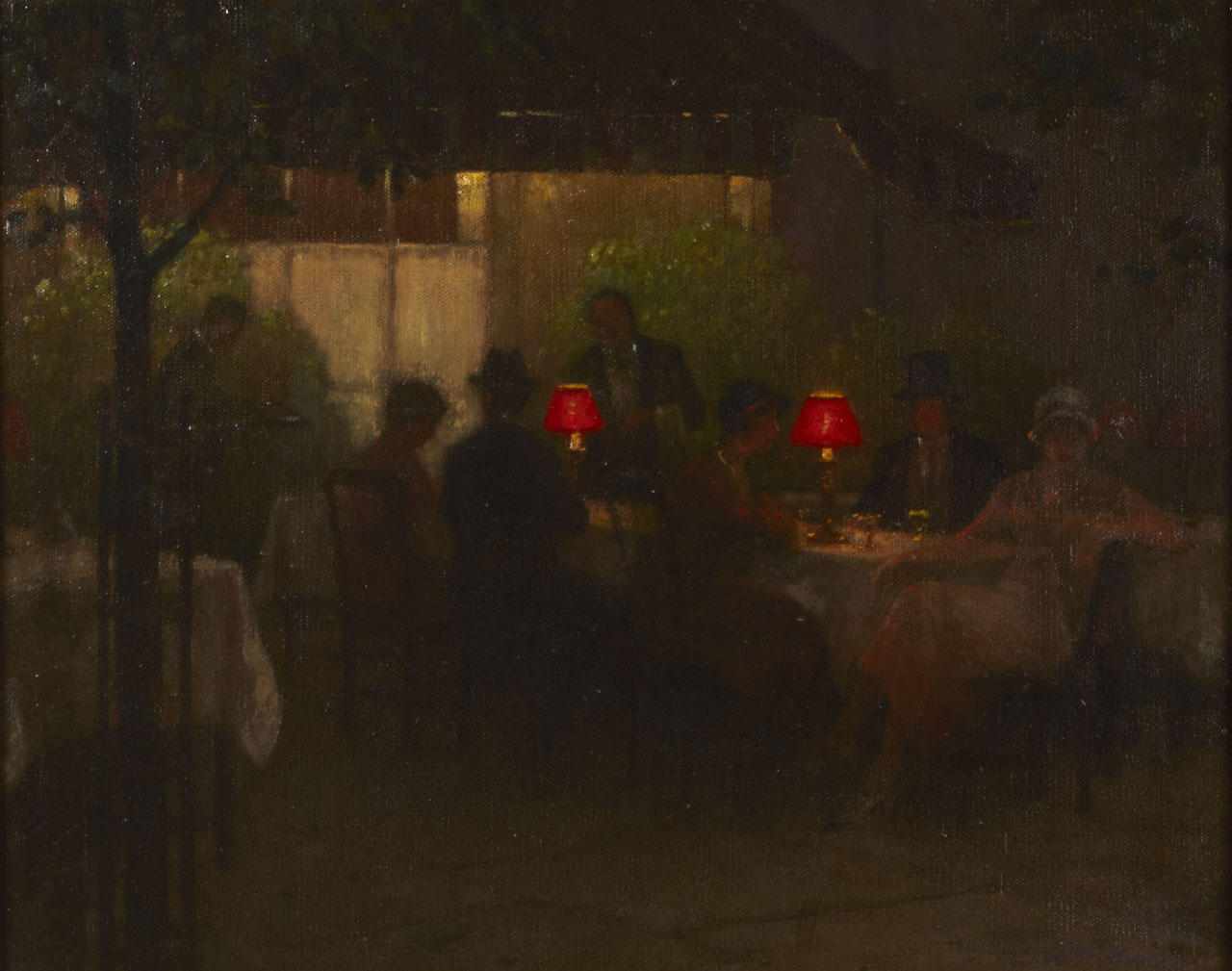 Appraisal: William Barr British American - Sidewalk Cafe Paris signed 'Wm