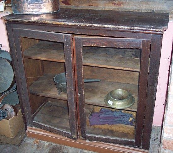 Appraisal: A painted dresser with shelves above three drawers cm wide