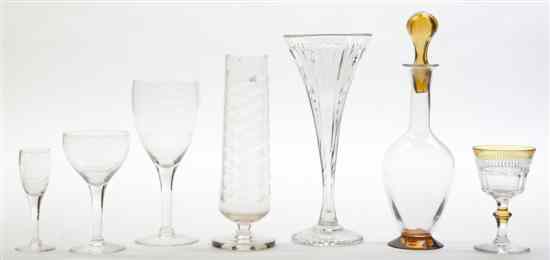 Appraisal: A Collection of Glass Stemware comprising eight colored glass cordials