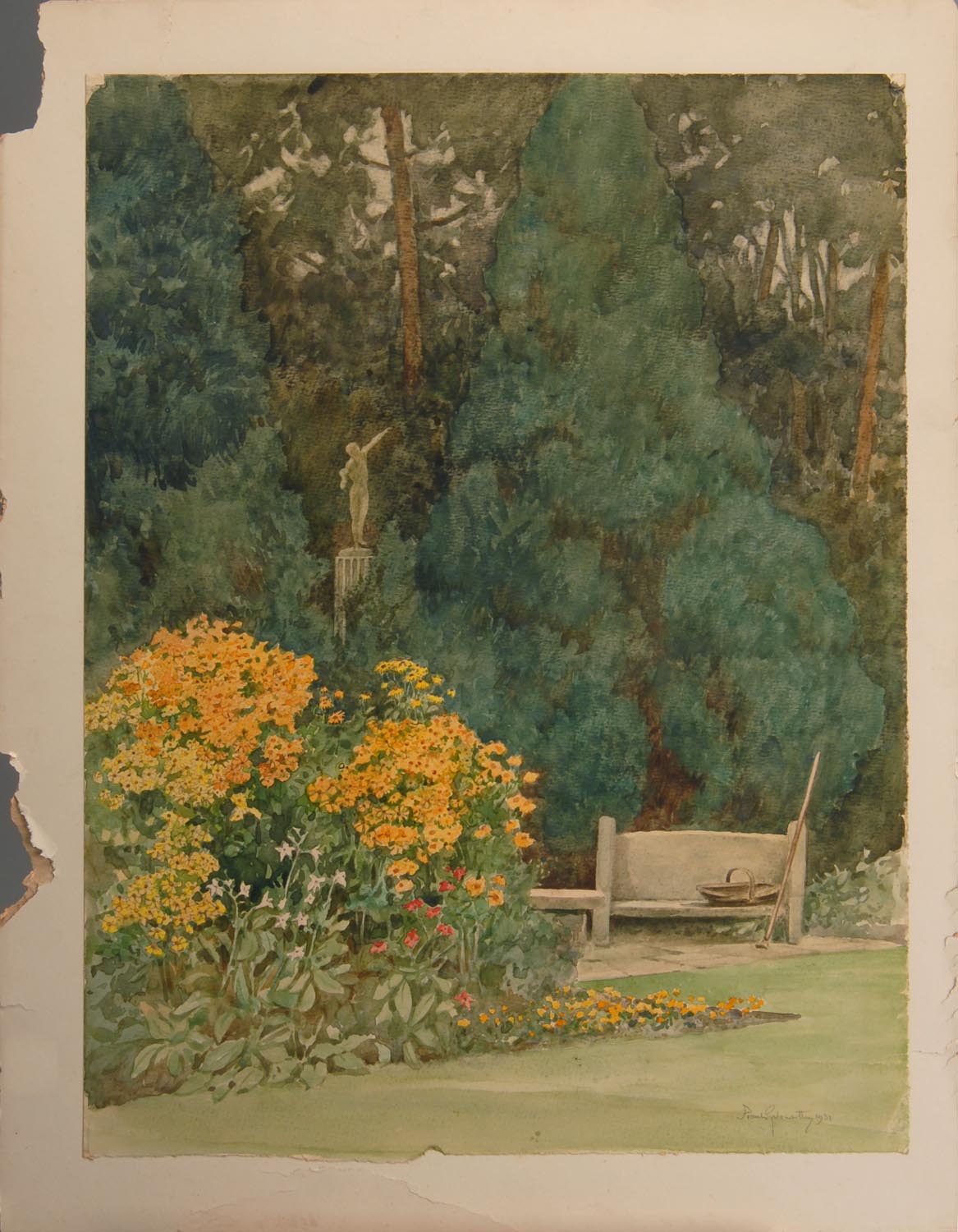 Appraisal: UNFRAMED WATERCOLOR FRANK GALSWORTHY American b Signed lower right Frank