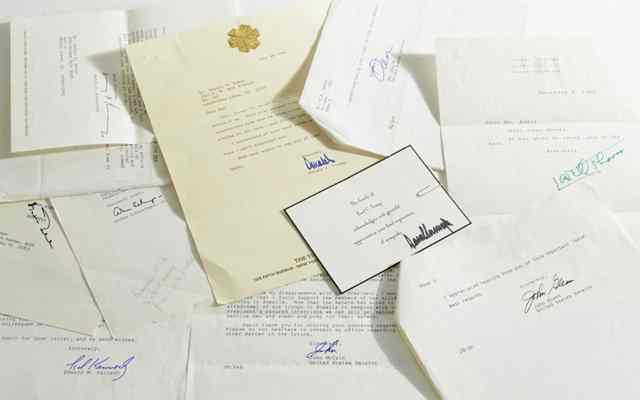 Appraisal: A COLLECTION OF APPROXIMATELY POLITICAL AUTOGRAPHS letters notes some hand