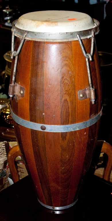 Appraisal: Wooden conga drum Estimate - No condition report supplied