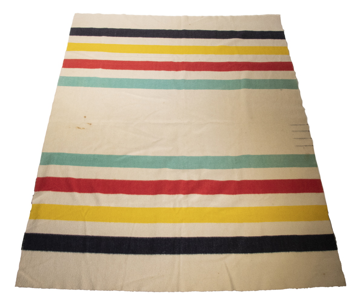 Appraisal: HUDSON BAY POINT BLANKET Wool Trade Blanket in classic Hudson