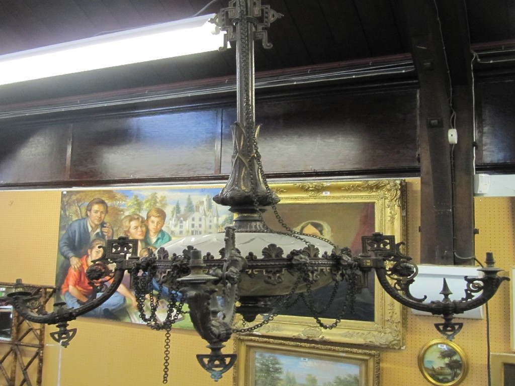 Appraisal: Late Victorian four branch ceiling light