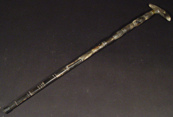 Appraisal: Horn walking cane with brass collar cm high