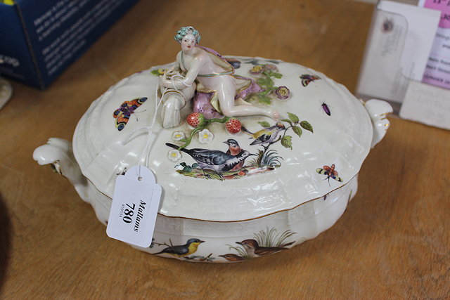 Appraisal: A CONTINENTAL PORCELAIN probably Meissen oval tureen and cover the