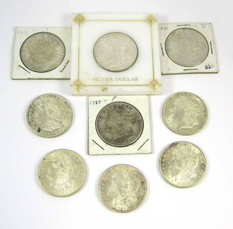 Appraisal: NINE U S SILVER MORGAN DOLLARS -S -P -P -S