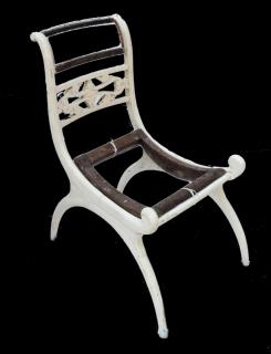 Appraisal: Regency Painted Chair Regency painted chair needs upholstery H x