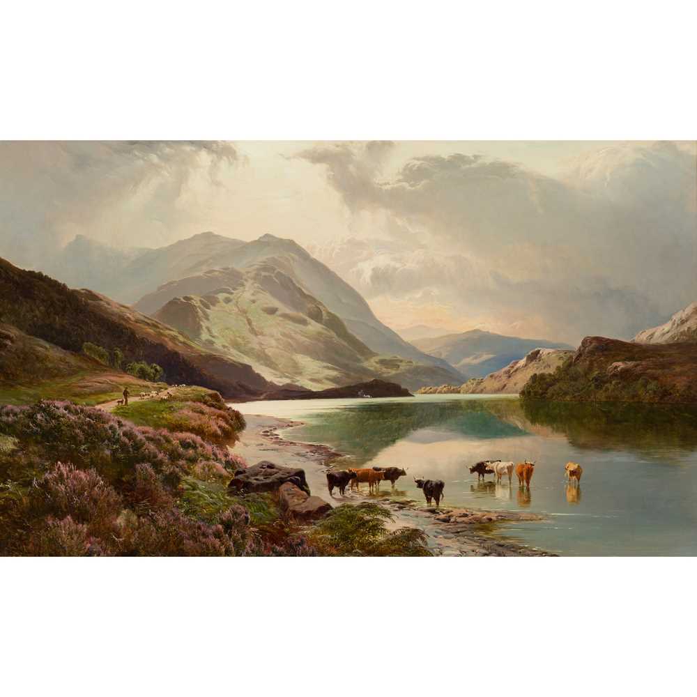 Appraisal: SIDNEY RICHARD PERCY BRITISH - CATTLE WATERING IN A MOUNTAIN