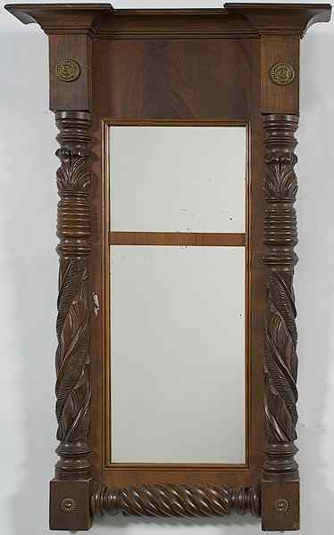 Appraisal: Late Classical Baluster Mirror American a late classical baluster mirror