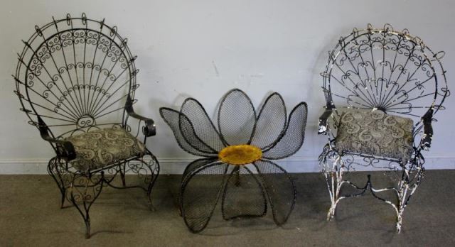 Appraisal: Outdoor Furniture Lot Including Peacock ChairTogether with peacock form rocker