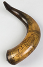 Appraisal: Rare Sacket's Harbor Powder Horn Dated May With sailing ships