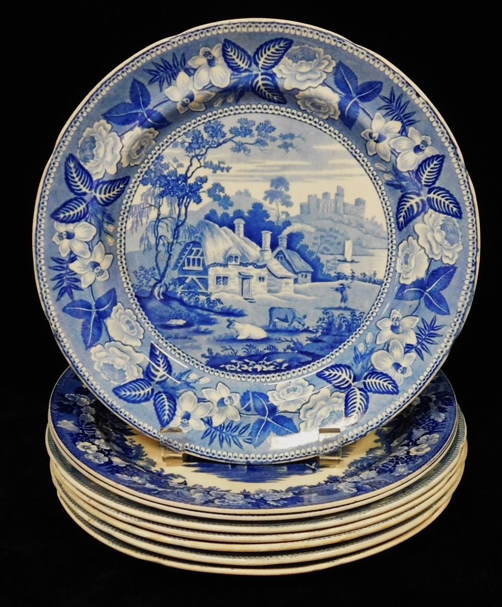 Appraisal: Stevenson Wedgwood etc eight Staffordshire assorted blue and white transferware