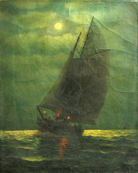 Appraisal: James Gale Tyler American - Moonlit Ship signed 'James G