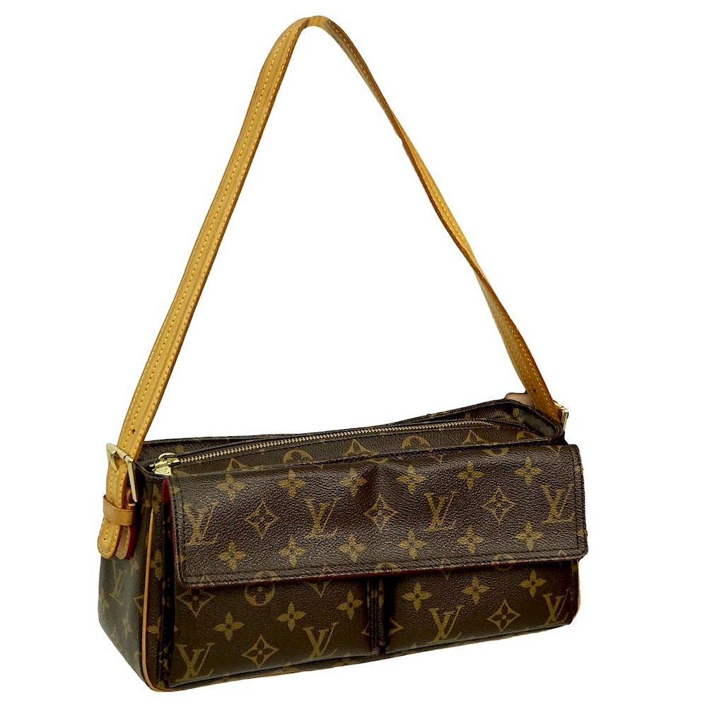 Appraisal: Louis Vuitton Brown Monogram Viva Cite MM Bag Louis Vuitton